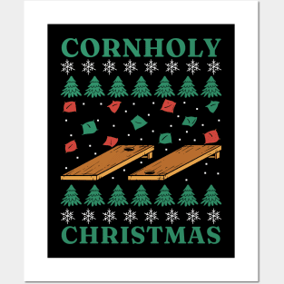 Funny Cornhole Ugly Christmas Sweater Posters and Art